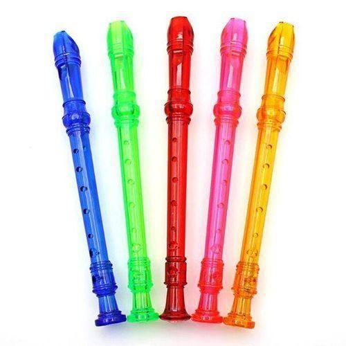 Transparent plastic flute recorder for students